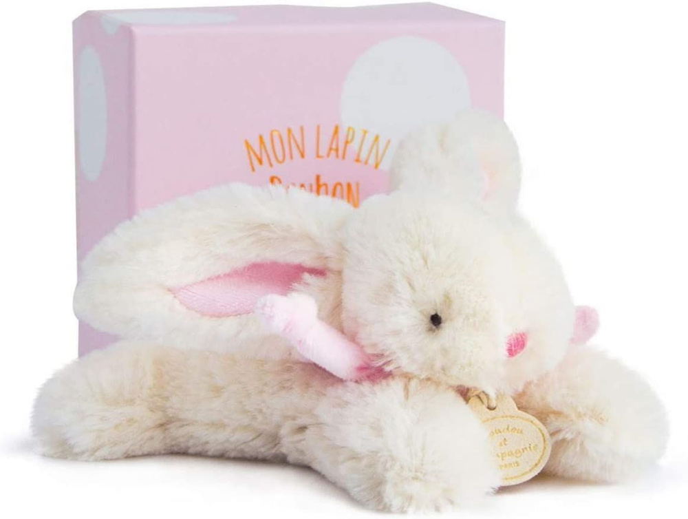 16 Doudou et compagnie Peluche Lapin Bonbon Rose