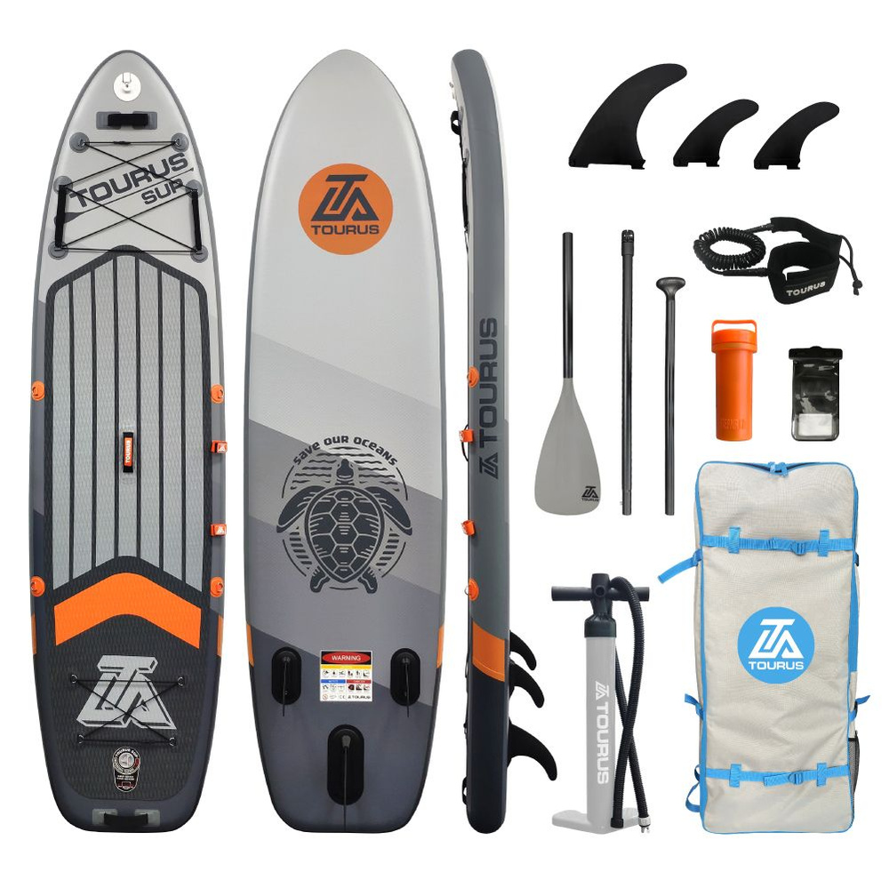 Надувная серфинг доска SUP board TOURUS 10.6 ENGINEER 2023 (320х81х15 см) с  рюкзаком, веслом, насосом и страховочным лишем