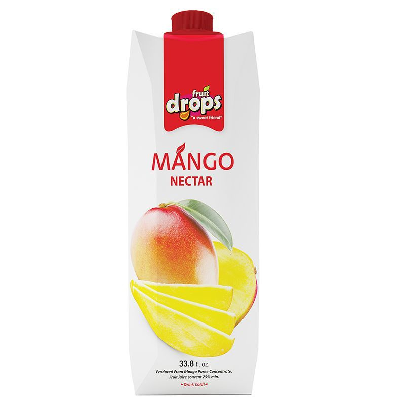 FRUIT DROPS Нектар манго 25%, 3 шт по 1 литр (1000 мл) / Натуральный сок без консервантов / Турция  #1