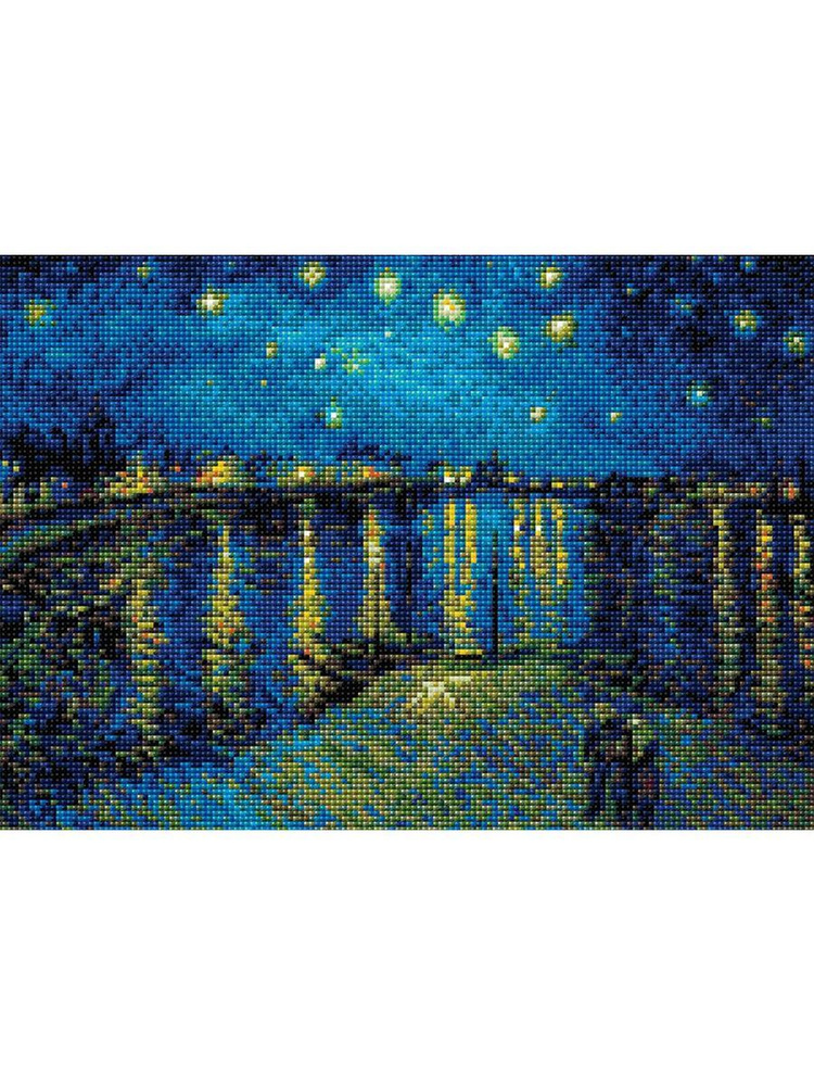 Алмазная мозаика АМ0044С "Звёздная ночь над Роной" #1