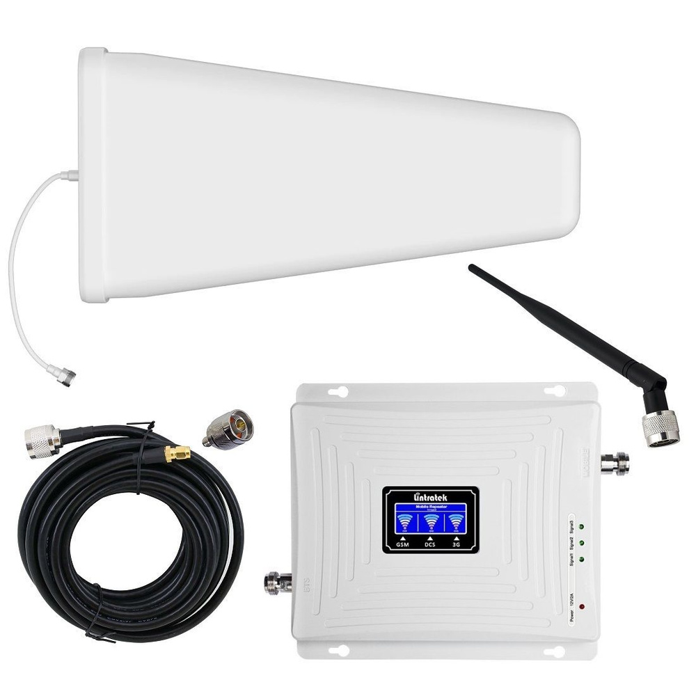 Комплект усиления 4G LTE 3G 2G GSM - 900/1800/2100 МГц - для сотовой ...