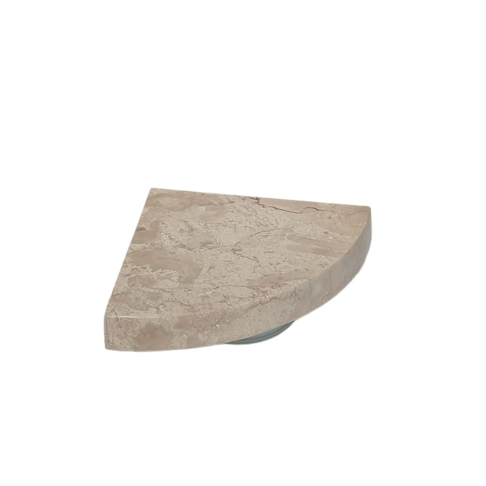 Полка радиальная из натурального камня, мрамор цвет "CREMA NOVA EXTRA", подвесная, скрытый крепеж, размер #1
