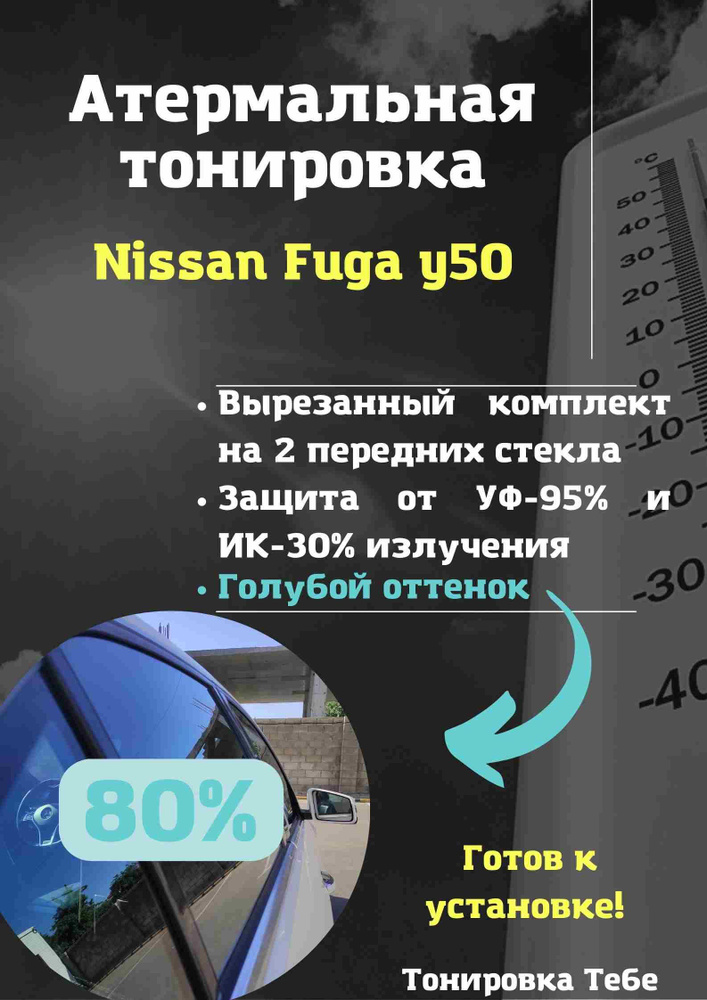 Пленка тонировочная, 100х60 см, светопропускаемость 80% #1