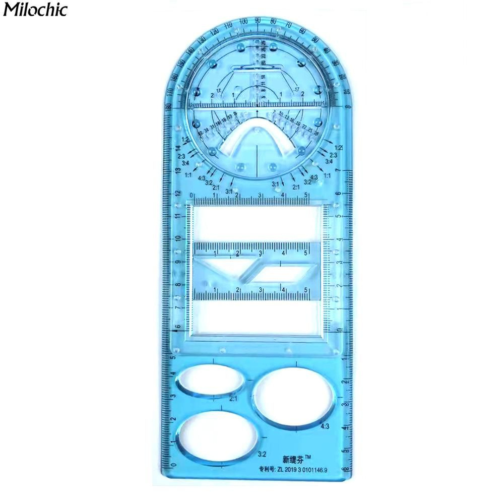 Многофункциональная геометрическая линейка, шаблон для рисования, измерительный инструмент, размер: 20 #1