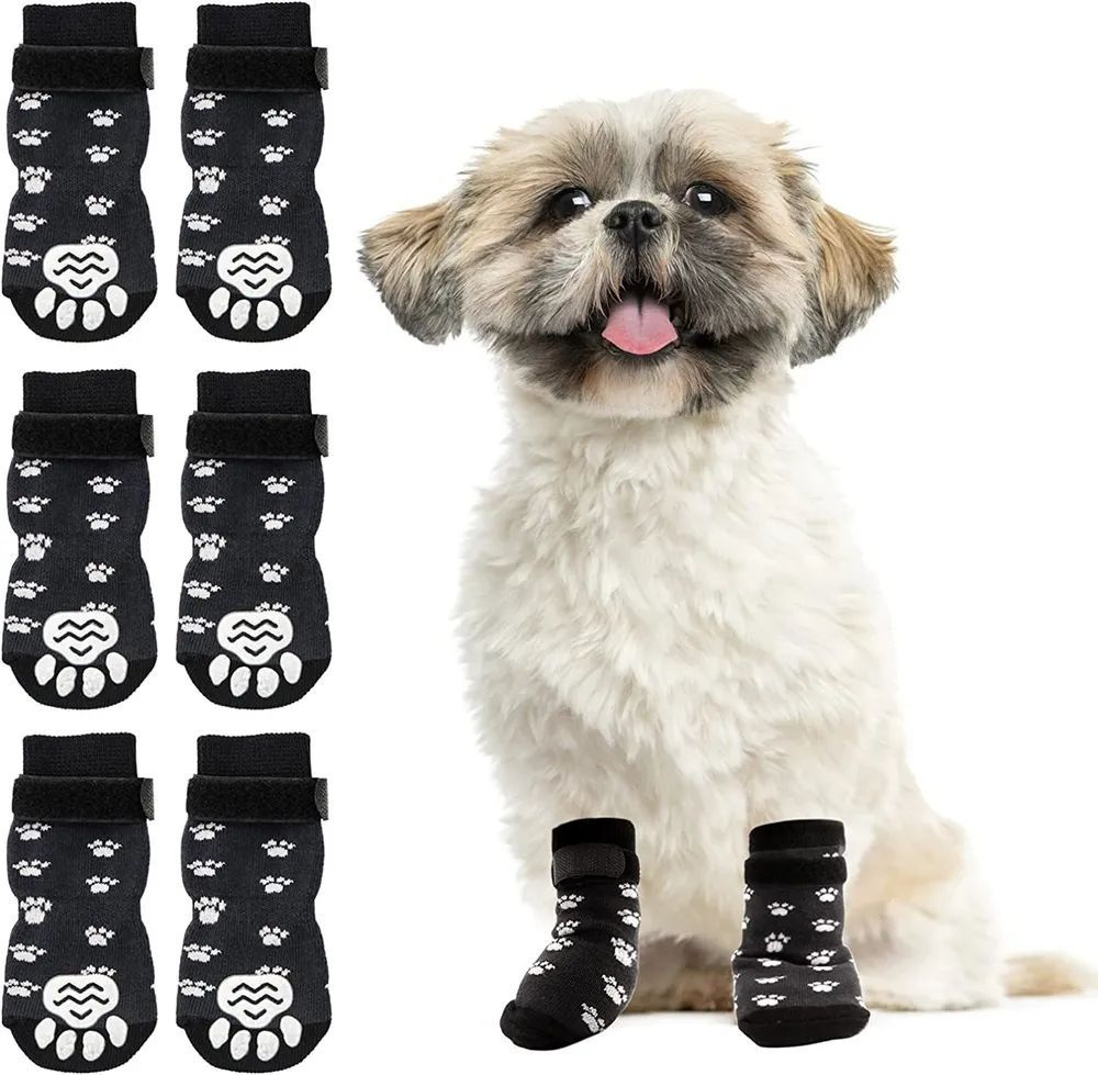 Обувь для собак, прорезиненные носки с / зимние сапоги для животных /  четыре носка - купить с доставкой по выгодным ценам в интернет-магазине  OZON (1274274948)