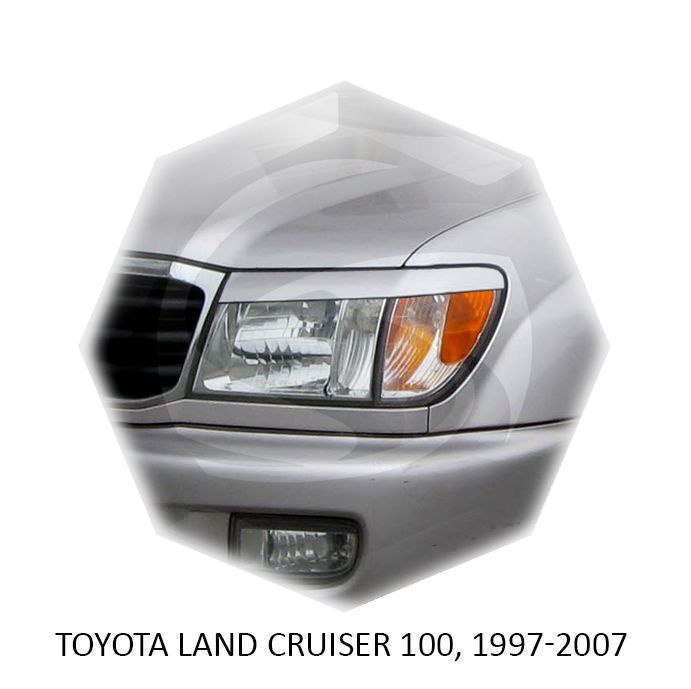 Реснички на фары TOYOTA LAND CRUISER 100 1997-2007г - под покраску в сером грунте 2 шт.  #1
