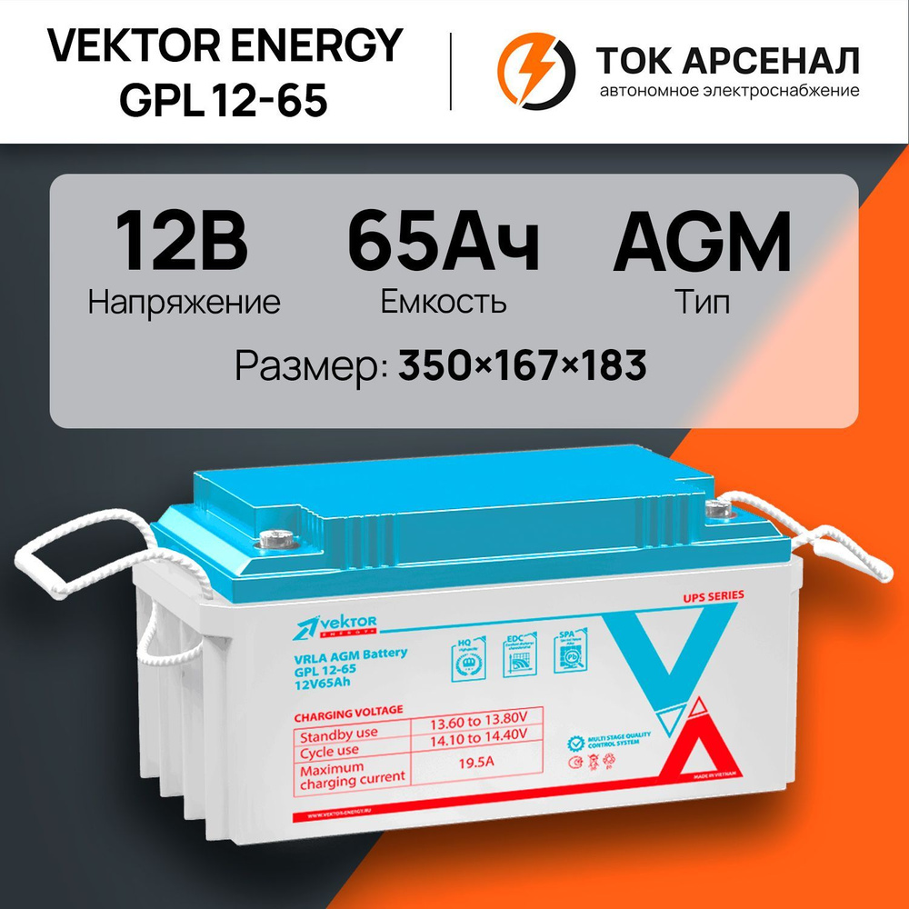 Батарея для ИБП VEKTOR ENERGY купить по выгодной цене в интернет-магазине  OZON (887920550)