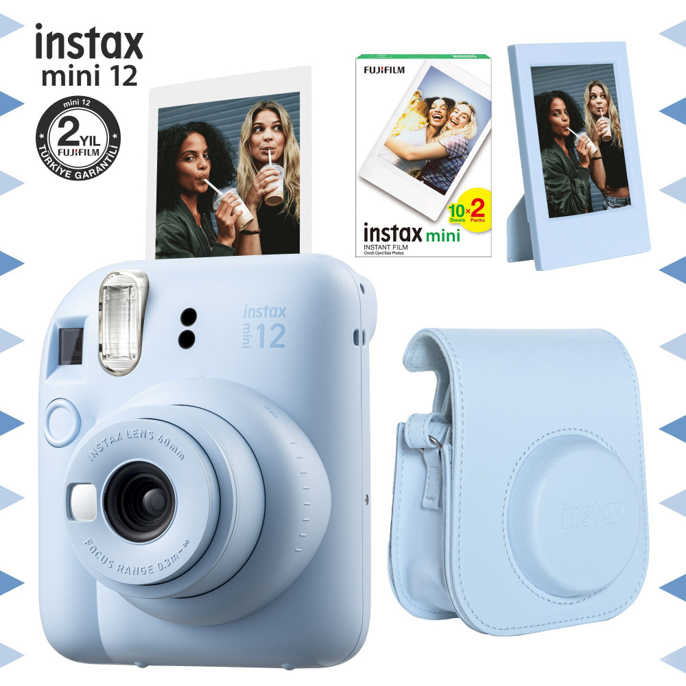 instax mini 12 набор + 20 Картридж + фоторамка и кожаный футляр #1