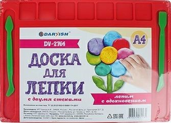 Доска для лепки А4 со стеками КРАСНАЯ Darvish / набор для творчества ...