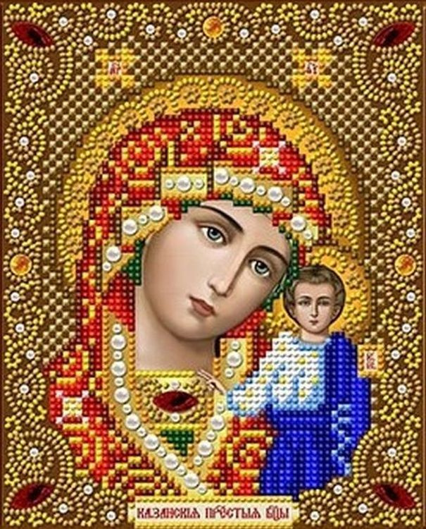 Рисунок на ткани для вышивки бисером ИС-4017 Пресвятая Богородица Умягчение злых сердец 20х24,5см