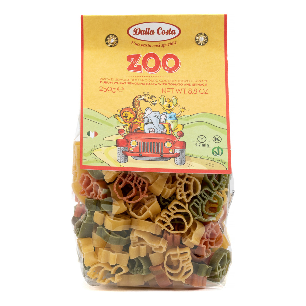 Макароны фигурные Dalla Costa Зоопарк, со шпинатом и томатами, 250 г  #1
