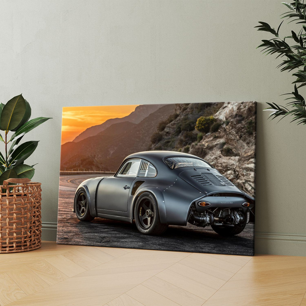 Картина на холсте (Porsche 356 RSR гоночный стиль) 60x80 см. Интерьерная,  на стену. - купить по низкой цене в интернет-магазине OZON (1539219237)