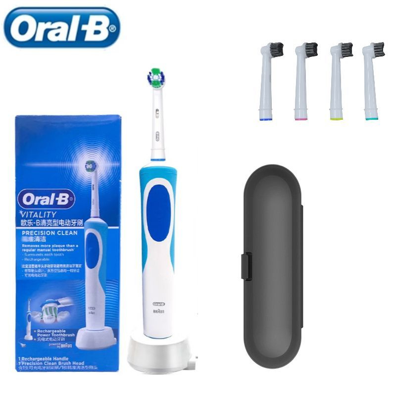 Oral-B Электрическая зубная щетка 1 зубная щетка 1 коробка 4 подарочных насадок, синий, белый  #1