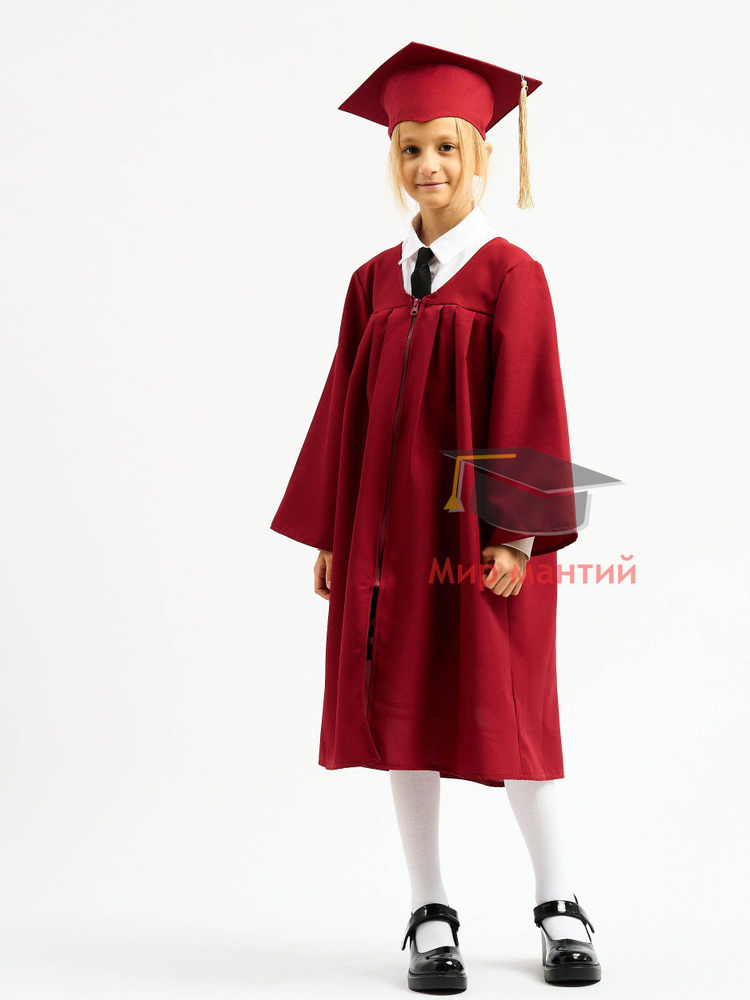 Мантия выпускника Девочки, Мальчики Мир мантий бордовый, размер ...
