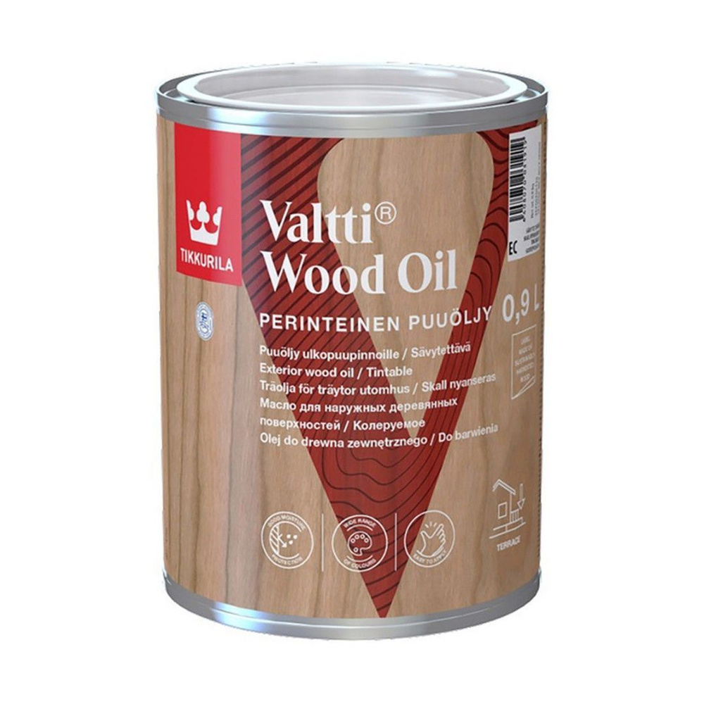 Tikkurila Valtti Wood Oil/Тиккурила Валтти Вуд Ойл, 0.9л,масло-воск для дерева.  #1