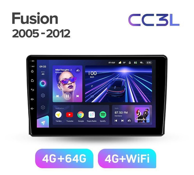 Teyes Автомагнитола, диагональ: 9", Штатное место, 4ГБ/64ГБ - купить с ...