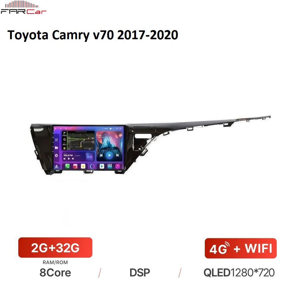 Штатная магнитола FarCar для Toyota Camry v70 2017-2020 на Android  12Штатное место - купить в интернет-магазине OZON с доставкой по России  (822469659)