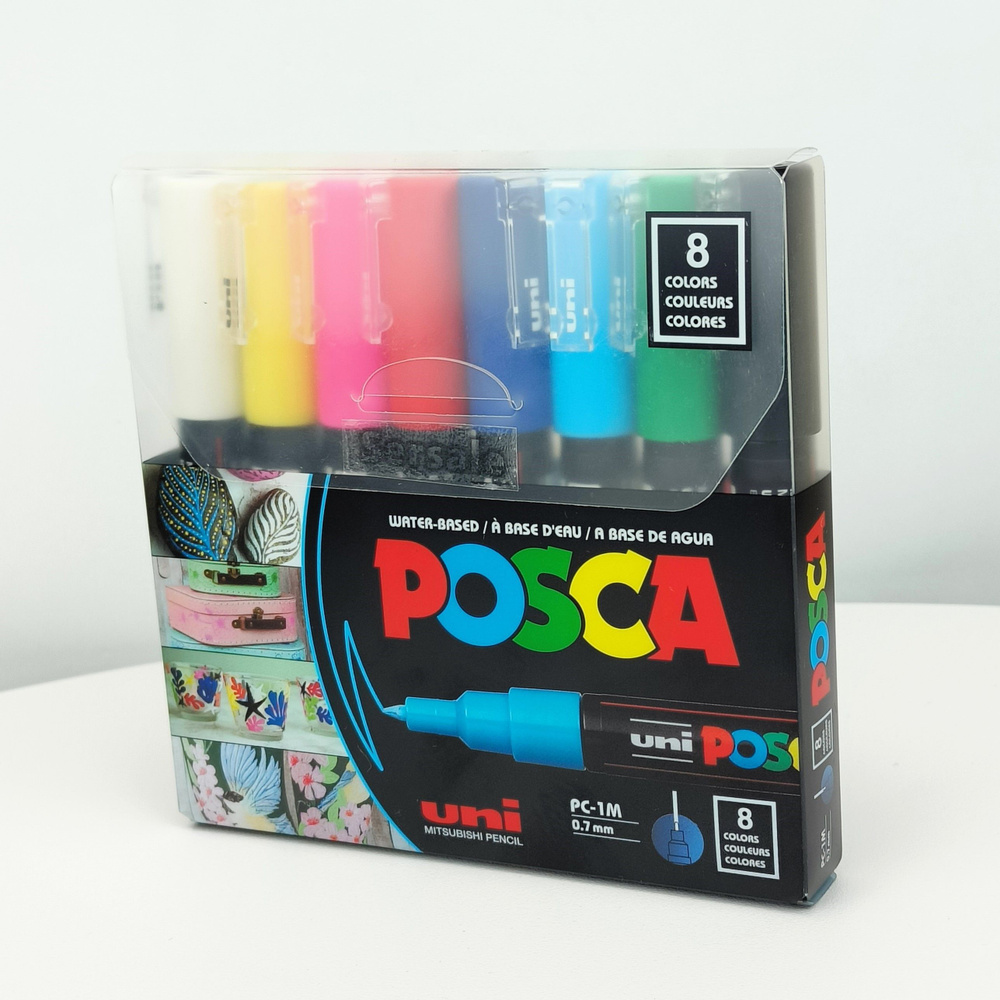 Маркеры UNI Posca PC-1M набор из 8 стандартных цветов толщина 0.7мм (PC1M8C)  #1