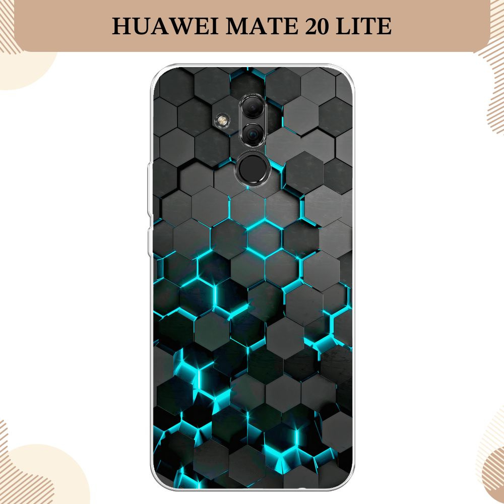 Силиконовый чехол на Huawei Mate 20 Lite / Хуавей Мате 20 Лайт Соты  бирюзовые - купить с доставкой по выгодным ценам в интернет-магазине OZON  (232602121)