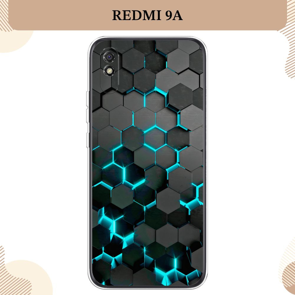 Силиконовый чехол на Xiaomi Redmi 9A / Редми 9А Соты бирюзовые - купить с  доставкой по выгодным ценам в интернет-магазине OZON (232506462)