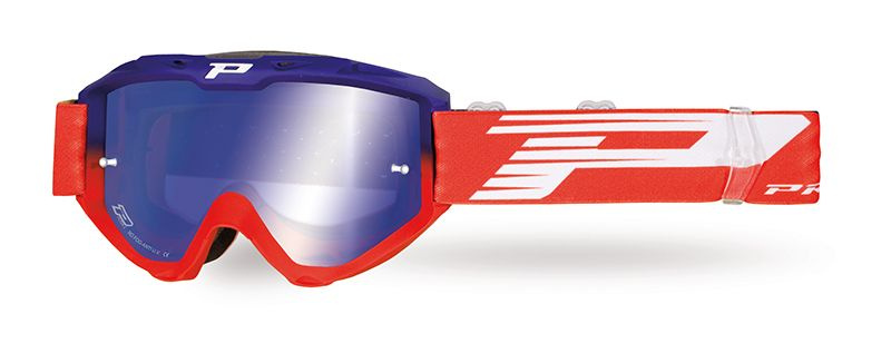 Мотоочки PROGRIP Riot 3450 FL Blue/Red Multilayer mirror Blue Lens #1