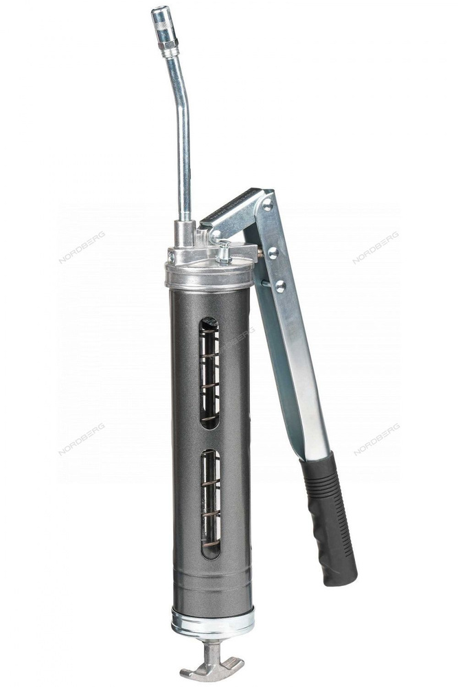 Шприц двухплунжерный для густой смазки с окнами в тубе, 400 мл NORDBERG ...