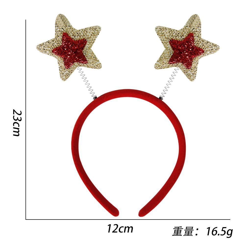 Карнавальная ободок, пятиконечная звезда (может свободно двигаться), золотого и красного цвета  #1
