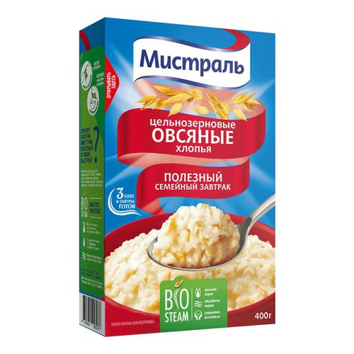 Хлопья Мистраль овсяные 400 г #1