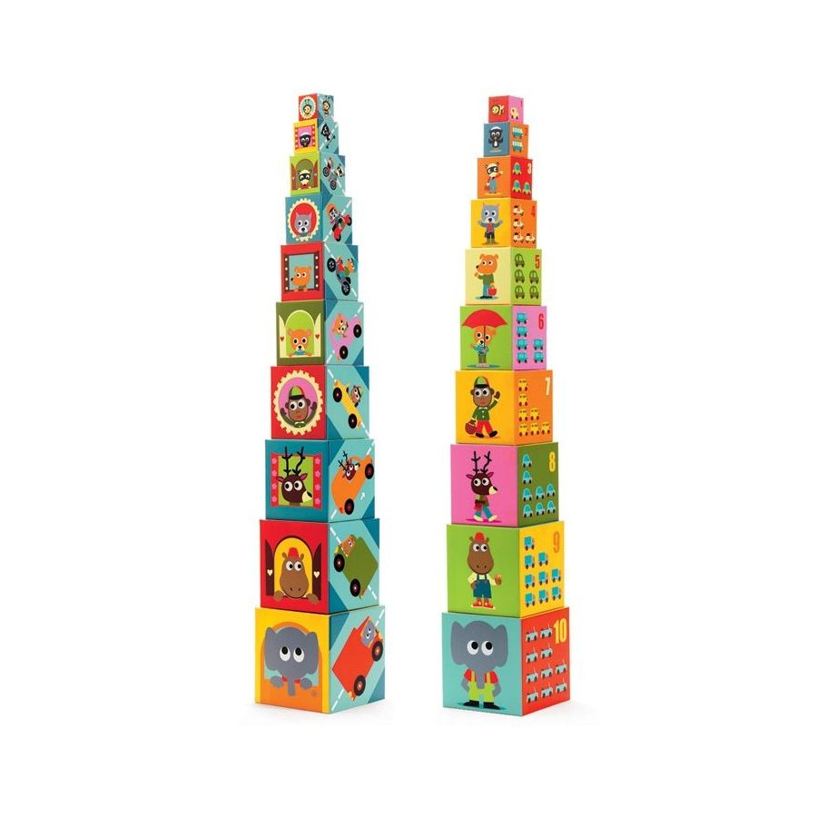 Кубики-пирамида "Машины", Djeco - купить с доставкой по выгодным ценам ...