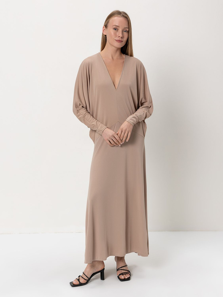 Платье Zara, цвет: бежевый. 4770-456-711. Размер M (44/46), Женский, На ...