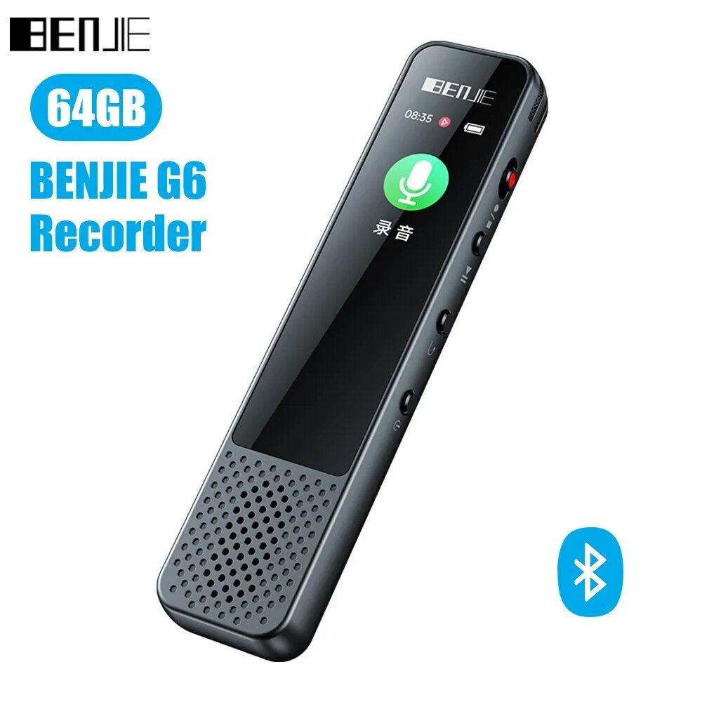 Диктофон BENJIE G6 Bluetooth с динамиком, 64 ГБ купить по выгодной цене в  интернет-магазине OZON (1280221458)