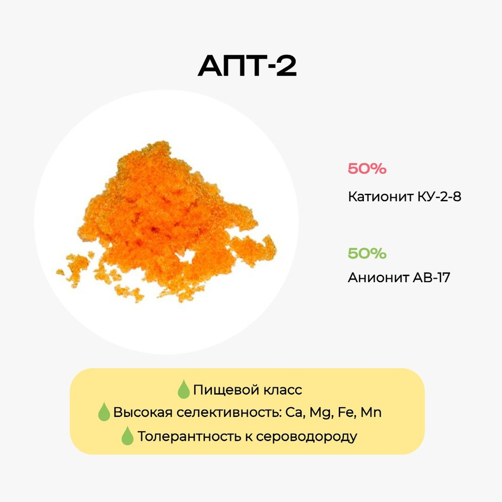Ионообменная смола АПТ-2 для умягчения, удаления тяжелых металлов и радионуклидов, 30 литров  #1