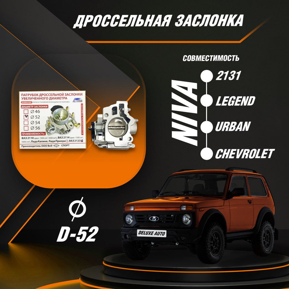 Дроссельная заслонка 52мм - для Автомобиля Шевроле Нива, Нива 4x4 . - ВИЭ  арт. АКЦ-ИГР-ДР21-52 - купить по выгодной цене в интернет-магазине OZON  (1290352773)