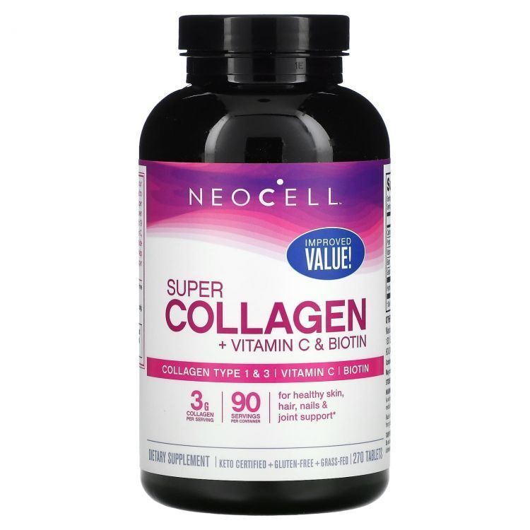 Neocell, Super Collagen + C+ biotin, Коллаген, витамин C и биотин, 270 ...