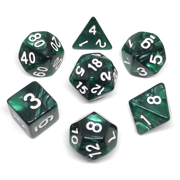 Набор кубиков для DnD (Dungeons and Dragons, ДнД) "Перламутр", темно ...