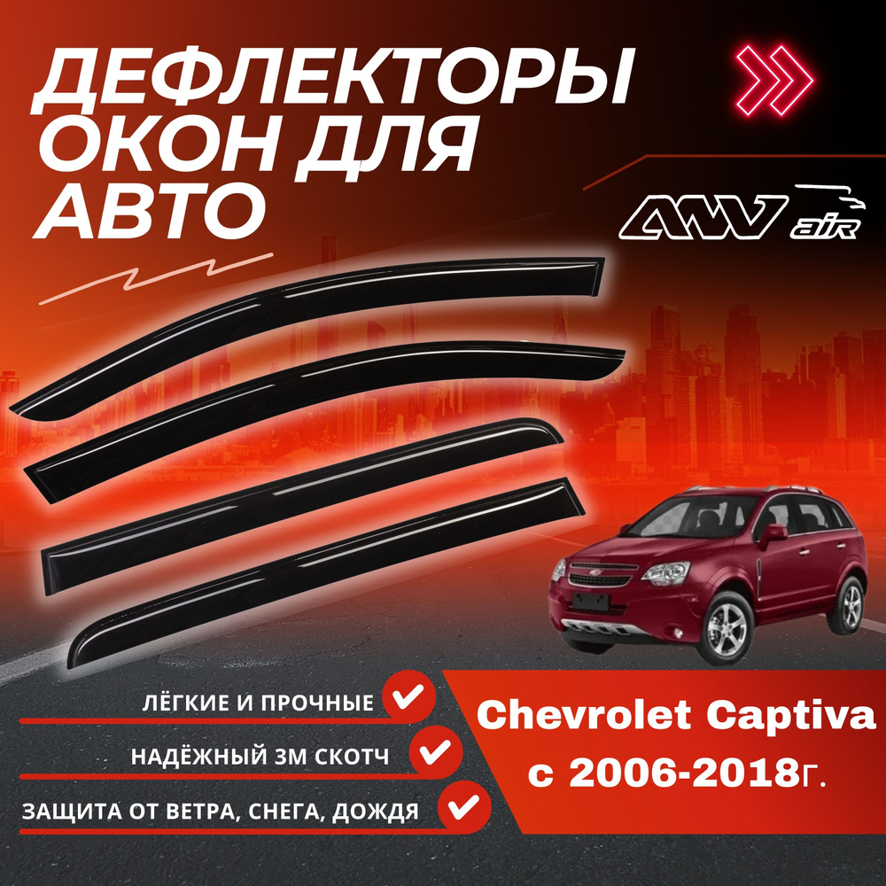 Дефлектор для окон ANV air ANV08 Captiva купить по выгодной цене в  интернет-магазине OZON (327604776)