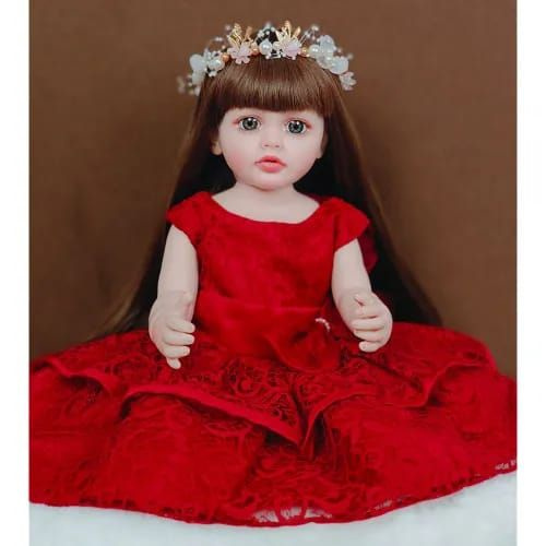 Кукла реборн NPK Doll 55 см. можно купать. Кукла младенец Reborn в нарядном платье.  #1