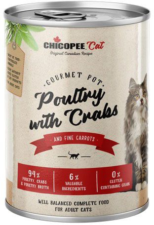 Chicopee Cat Gourmet Pot Poultry with Crabs Влажный корм для кошек птица/краб, 400*6  #1