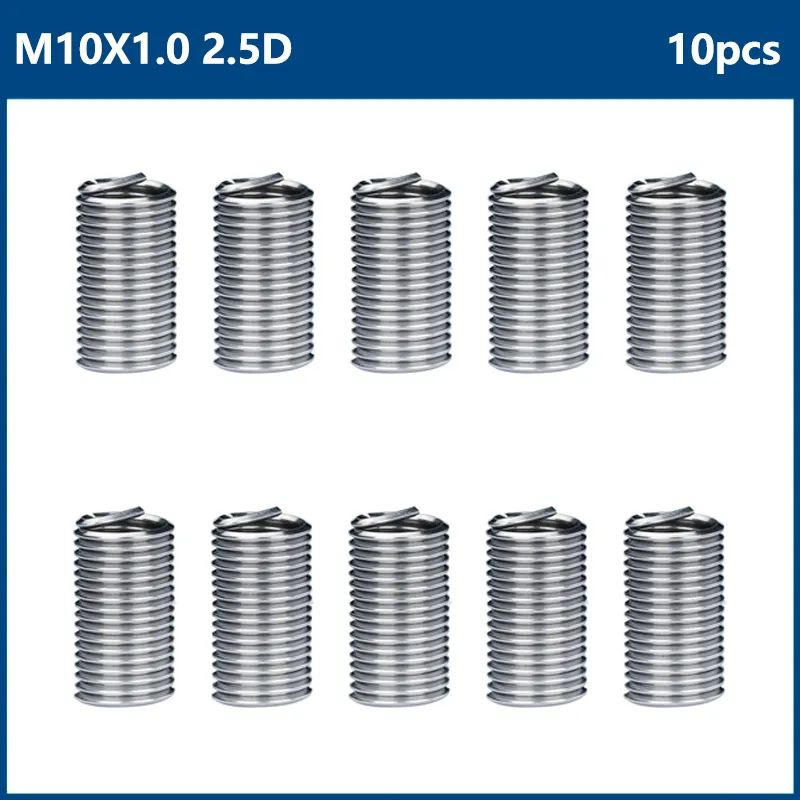 Набор резьбовых вставок M10x1, 2,5D, 10 предметов, для восстановления резьбы  #1