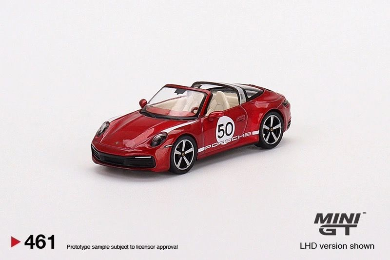 Модель коллекционная Mini GT 1:64 #416 Porsche 911 (992) Traga4S 50 - ая годовщина Red  #1