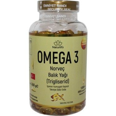 Натурлайф Омега 3 Норвежский рыбий жир 200 капсул / Naturlife Omega 3 Norvec Balik Yagi 200 Kapsul  #1