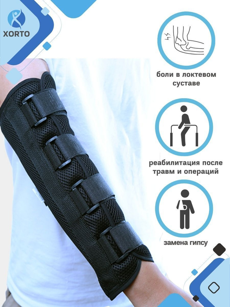 Ортез на локтевой сустав разъемный, бандаж локтя с металлическими ...