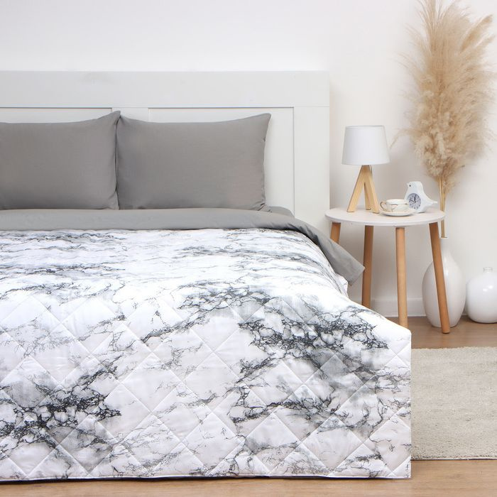 Покрывало LoveLife евро White marble, 200*210 5см, микрофайбер, 100% п/э #1