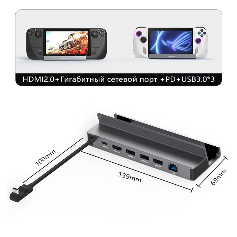 Зарядное устройство SEMgears Совместимо с Steam Deck, док-станция ...