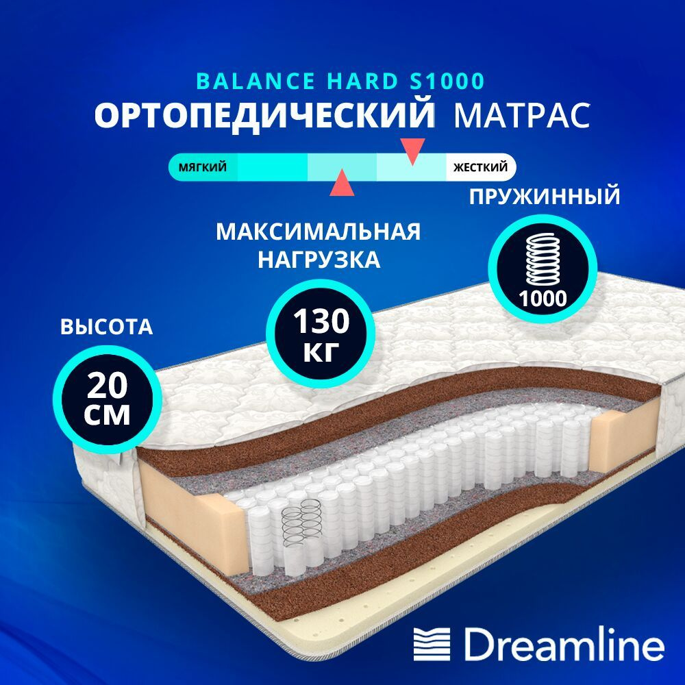 Матрас Dreamline Comfort Cocos Soft 1000, Независимые пружины, 180 ...