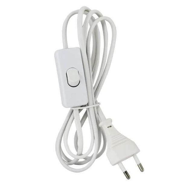 Сетевой шнур с вилкой и выключателем 1200Вт 6А 250В провод 2м , кабель ...