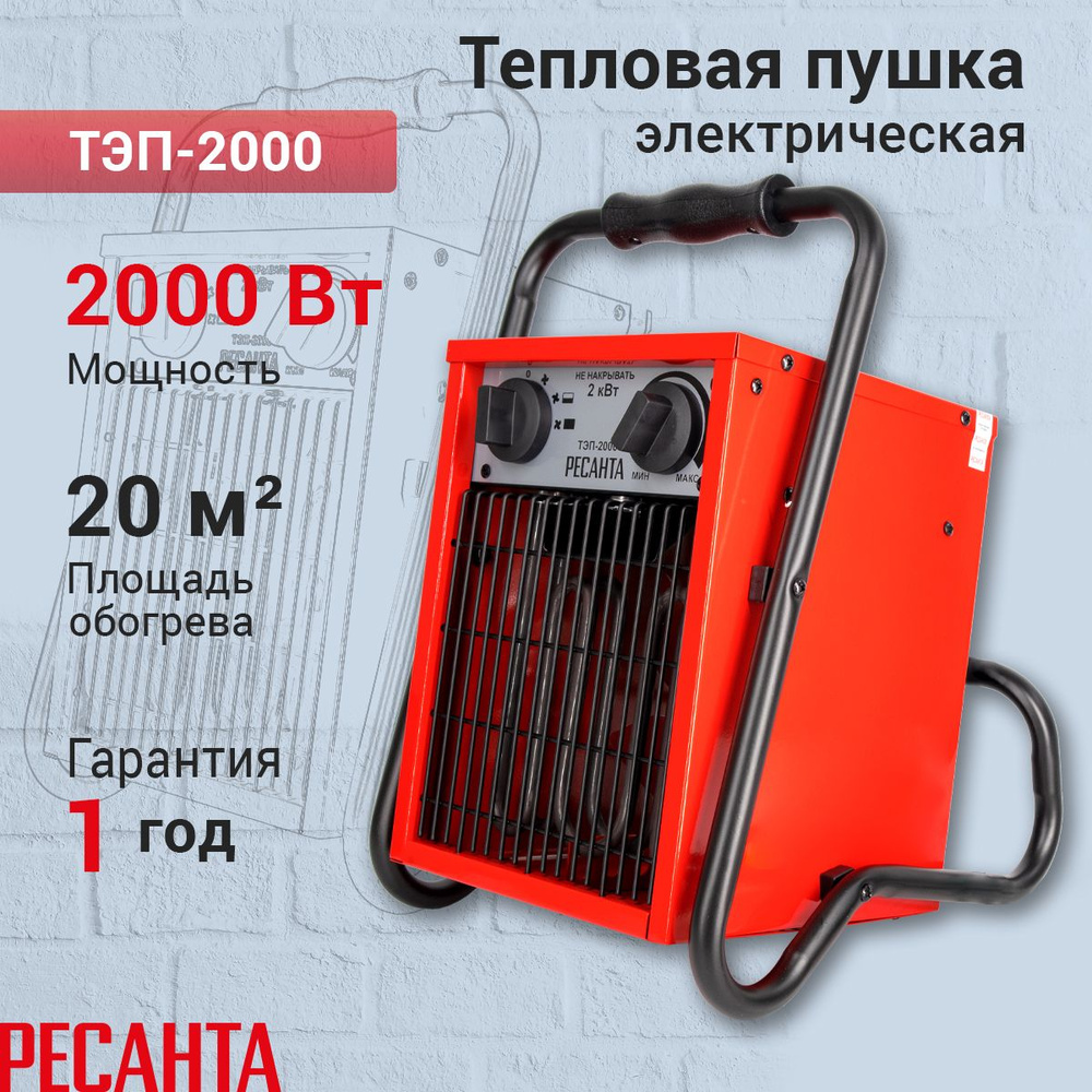 Тепловая электрическая пушка ТЭП-2000 Ресанта - купить по выгодной цене ...