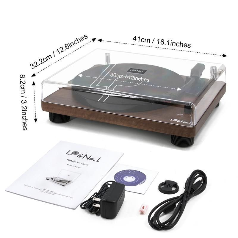 Виниловый проигрыватель LP&NO1 из орехового дерева по низкой цене с ...