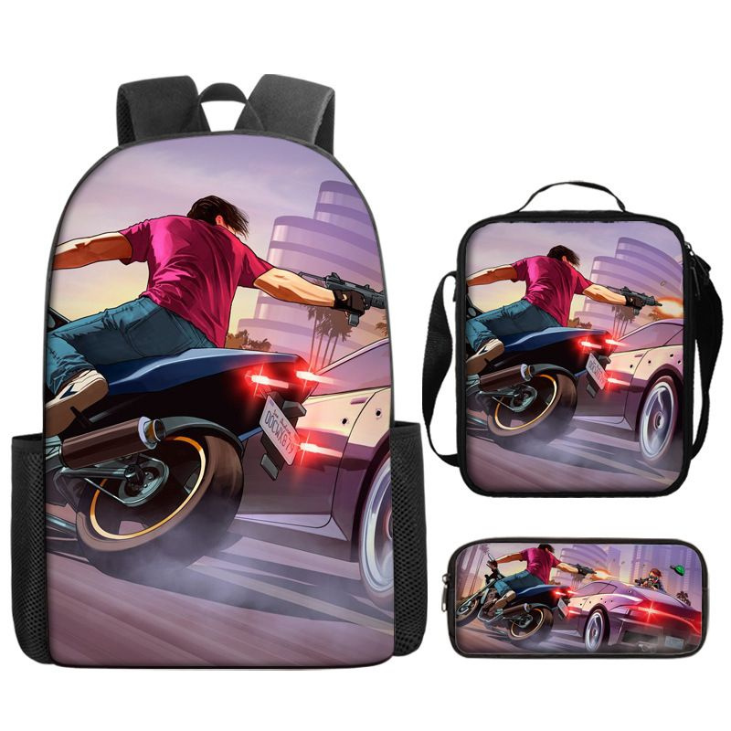 Рюкзак школьный игра Grand Theft Auto сумка для обеда пенал комплект ...