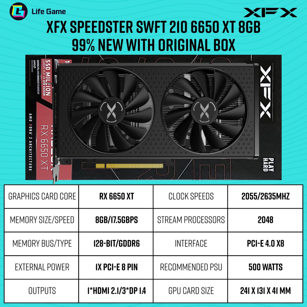 Видеокарта XFX Radeon RX 6650 XT, 8 ГБ GDDR6 - купить по низким ценам в ...